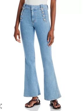 Derek Lam 10 Crosby Robertson High Rise Flare Jeans in Dover Light